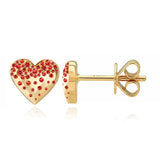 DRIPPING SCATTERED GEMSTONE HEART STUDS