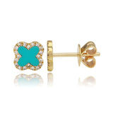 Clover Diamond Stud Earrings