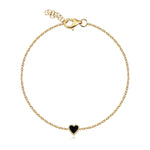 Petite Pave Outline Stone Heart Bracelet