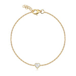 Petite Pave Outline Stone Heart Bracelet