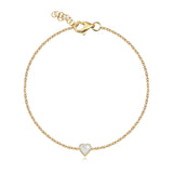 Petite Pave Outline Stone Heart Bracelet