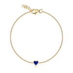 Petite Pave Outline Stone Heart Bracelet