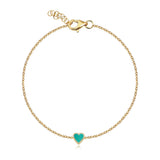 Petite Pave Outline Stone Heart Bracelet