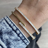 Half Gold Half Baguette Bangle