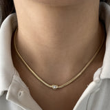 Solitaire Diamond Snake Necklace