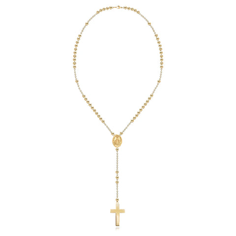 Gold Ball Rosary Necklace