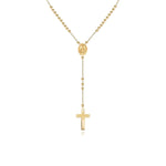 Gold Ball Rosary Necklace