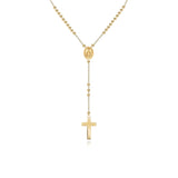 Gold Ball Rosary Necklace