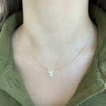 Medium Fluted Pave Heart Necklace