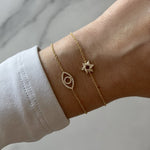 Tiny Pave Star of David Bracelet