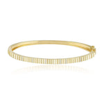 Slim Fluted Pave Bangle