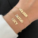 Pave Initial Gold Name Bracelet