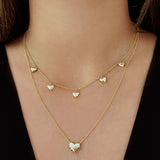 SMALL DRIPPING SCATTERED HEART NECKLACE