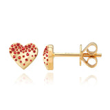 PETITE DRIPPING SCATTERED GEMSTONE HEART STUDS