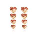 DRIPPING SCATTERED GEMSTONE HEARTS DROP EARRINGS