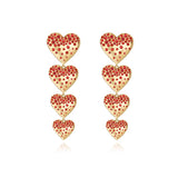 DRIPPING SCATTERED GEMSTONE HEARTS DROP EARRINGS