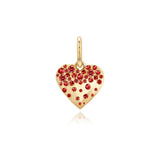 SMALL DRIPPING SCATTERED GEMSTONE HEART CHARM