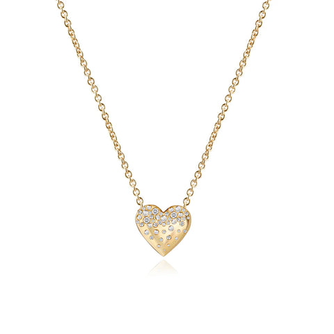 SMALL DRIPPING SCATTERED HEART NECKLACE