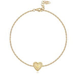 Fluted Outline Pave Heart Bracelet