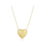 Large Fluted Gold Outline Heart Necklace