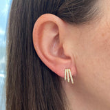 Three Pave Graduated Wrap Earrings