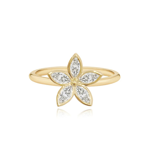 Marquise Bezel Flower Ring