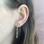 Drop three Prongs Diamond Earrings