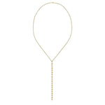 Gold and Diamonds Balls Lariat Drop Necklace