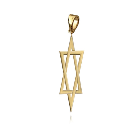 Stretched Gold Star of David Charm