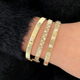 Thick Fluted Diamond Bangle