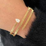 Wrap Fluted Diamond Bangle