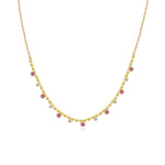 Diamond and Pink Sapphire Bezel Chain