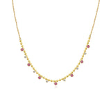 Diamond and Pink Sapphire Bezel Chain