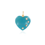 Large Four Diamond Heart Charm