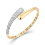 Half Pave Gold Drop Bangle