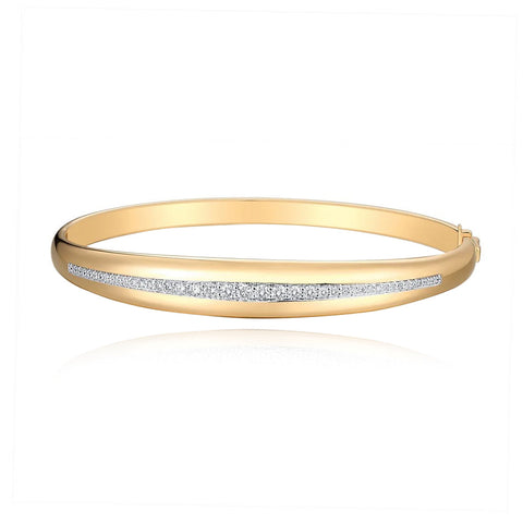 Graduated Diamond Gold Dome Bangle