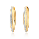 Diamond Line Gold Hoops