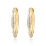 Diamond Line Gold Hoops