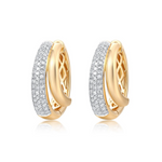 Gold Diamond Double Hoops