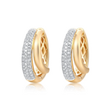 Gold Diamond Double Hoops