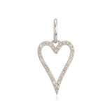 Large Pave Cutout Modern Heart Charm