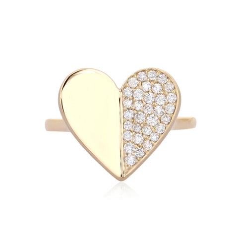 Half Pave Half Gold Shape Ring