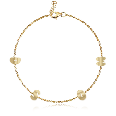 Multi Gold Initials Bracelet