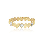 Golden Multi Shape Three Diamond Ring