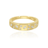 Multi Shape Diamond Inlay Gold Ring