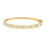 Multi Shape Diamonds Fluted Bangle