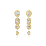 Multi Shape Drop Fluted Earrings