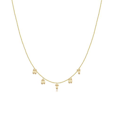 Dangling Gold Name Ball Necklace