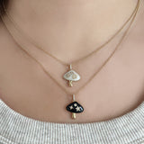 Enamel Mushroom Diamond Necklace