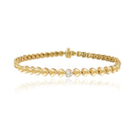 Heart Diamond Golden Tennis Bracelet